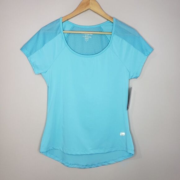 Marika Tek Small NWT Blue Curacao Short Sleeve Athletic Top - Picture 4 of 12